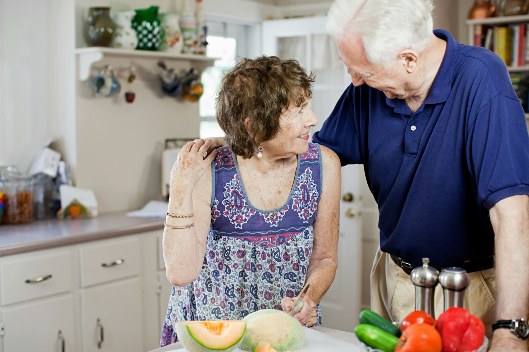 Senior couple in kitchen